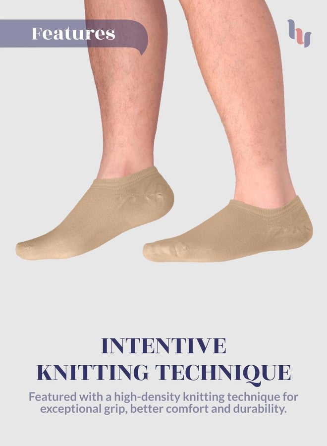 Hugh Ugoli Men Rayon No Show Socks, Non Slip, Liner Socks, Thin, Soft, Seamless, Low Cut, Beige, Shoe Size 8-11, 6 Pairs - Image 5